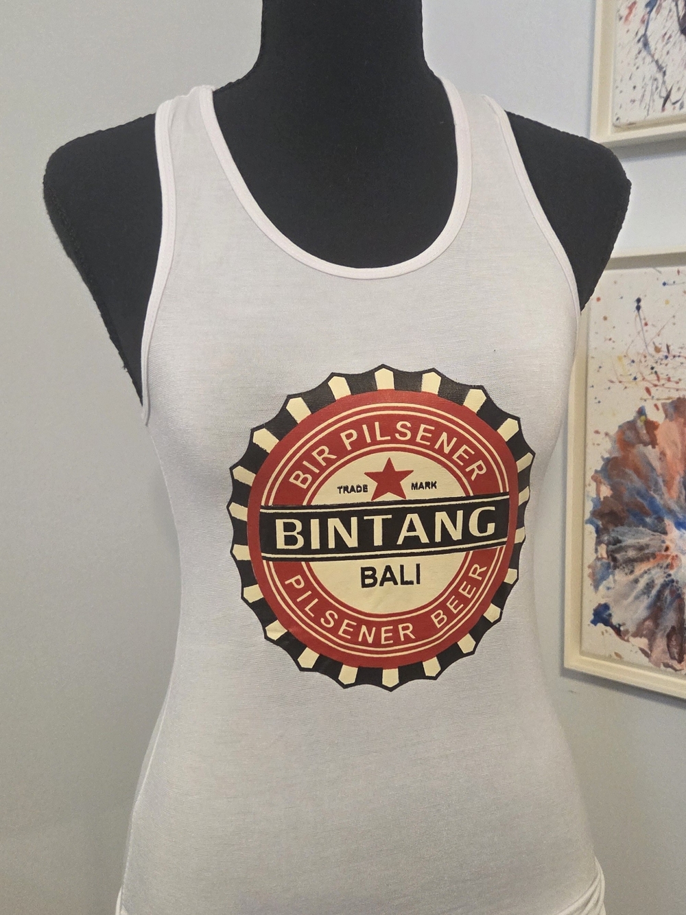 Bintang Bali White Graphic Tank Top